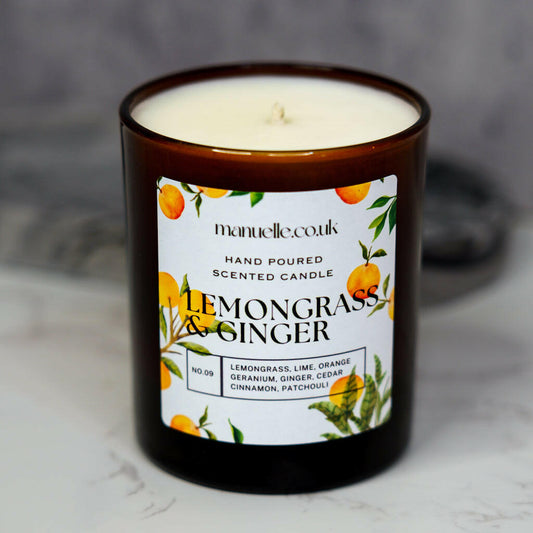 Lemongrass & Ginger Luxurious Scented Candle.